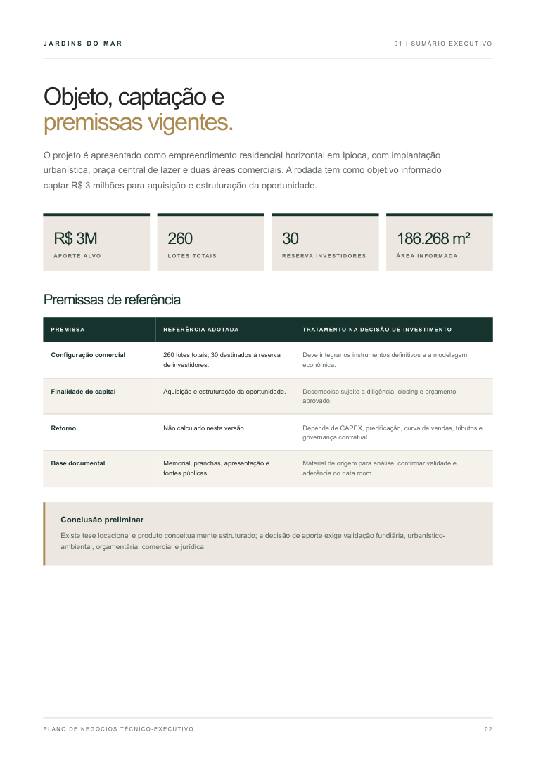 Página 2 do plano de negócios técnico