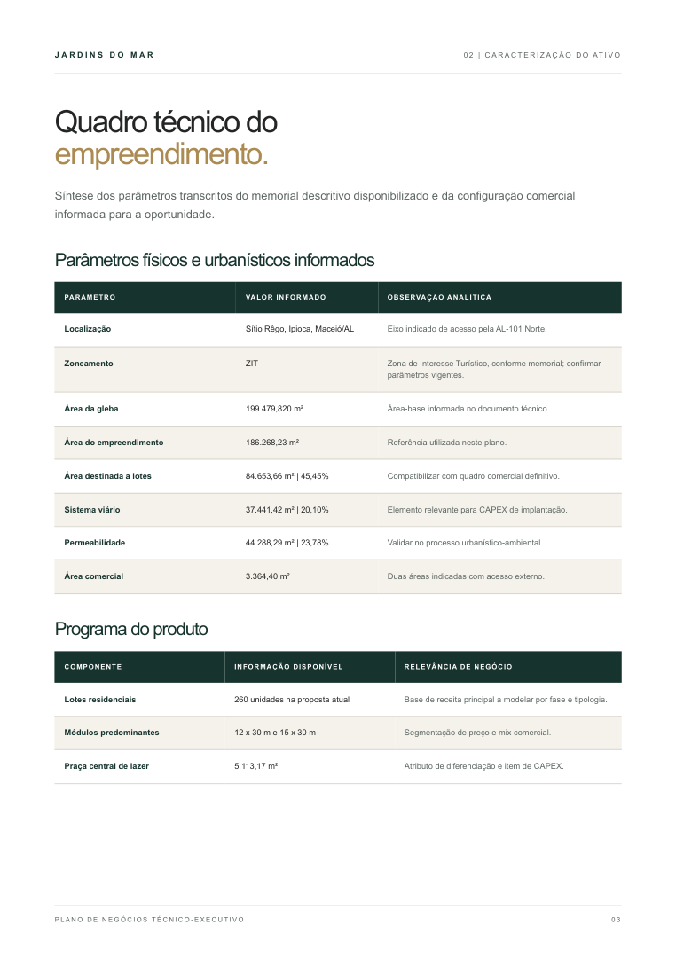 Página 3 do plano de negócios técnico