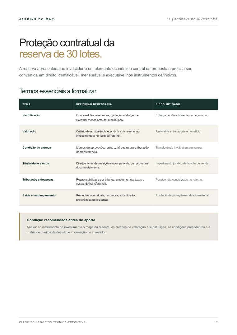 Página 13 do plano de negócios técnico